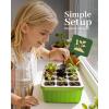 image:imageRAINPOINT 2 Pack Seed Starter Tray with Grow Light2  12Cell Indoor Seed Starter KitFlexible Silicone Designed Seedling Starter TraysGermination Tray with Humidity Dome amp Lids Reusable2 Pack