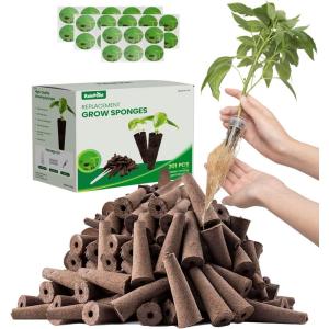 image:imageRAINPOINT 100 Pack Grow Sponges for Hydroponics  Hydroponic Sponges for Aerogarden and All Brand  with 100 PCS Planting Cotton 100 PCS LightBlocking Paper 1 PCS Tweezers201 PCS