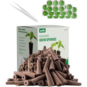 image:imageRAINPOINT 100 Pack Grow Sponges for Hydroponics  Hydroponic Sponges for Aerogarden and All Brand  with 100 PCS Planting Cotton 100 PCS LightBlocking Paper 1 PCS Tweezers105 PCS