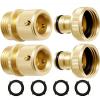 image:imageRainPoint Quick Connect Hose Fittings 34 GHT  Solid Brass Garden Hose Connectors NoLeak Design amp Universal Fit for Instant Connection 1 Set2