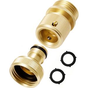 image:imageRainPoint Quick Connect Hose Fittings 34 GHT  Solid Brass Garden Hose Connectors NoLeak Design amp Universal Fit for Instant Connection 1 Set1