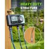 image:imageRAINPOINT Sprinkler Timer 4 Outlets Hose Timer with Brass Inlet with Rain DelayManualAutomatic Controller System Programmable Digital for Lawn Yard 4 ZoneBlue
