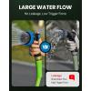image:imageRAINPOINT Garden Hose Nozzle Heavy Duty  100 Metal Thumb Control Spray Nozzles for Garden Hose High Pressure 10 Patterns Water Hose Nozzle for Car Wash Watering Lawn and Pets GreenBlue