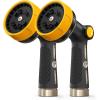 image:imageRAINPOINT Garden Hose Nozzle Heavy Duty  100 Metal Thumb Control Spray Nozzles for Garden Hose High Pressure 10 Patterns Water Hose Nozzle for Car Wash Watering Lawn and Pets GreenYellow