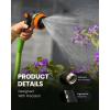 image:imageRAINPOINT Garden Hose Nozzle Heavy Duty  100 Metal Thumb Control Spray Nozzles for Garden Hose High Pressure 10 Patterns Water Hose Nozzle for Car Wash Watering Lawn and Pets GreenOrange