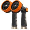 image:imageRAINPOINT Garden Hose Nozzle Heavy Duty  100 Metal Thumb Control Spray Nozzles for Garden Hose High Pressure 10 Patterns Water Hose Nozzle for Car Wash Watering Lawn and Pets GreenOrange