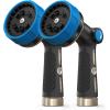 image:imageRAINPOINT Garden Hose Nozzle Heavy Duty  100 Metal Thumb Control Spray Nozzles for Garden Hose High Pressure 10 Patterns Water Hose Nozzle for Car Wash Watering Lawn and Pets GreenBlue