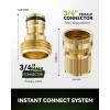 image:imageRainPoint Quick Connect Hose Fittings 34 GHT  Solid Brass Garden Hose Connectors NoLeak Design amp Universal Fit for Instant Connection 2 Sets6