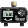 image:imageRAINPOINT Brass Sprinkler Timer 2 Stations Large Digital Water Timer for Garden Hose with 6 Programmable Procedure with DelayManualAuto Irrigation Mode for WeekSpecificDaily WateringBlue