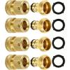 image:imageRainPoint Quick Connect Hose Fittings 34 GHT  Solid Brass Garden Hose Connectors NoLeak Design amp Universal Fit for Instant Connection 2 Sets4
