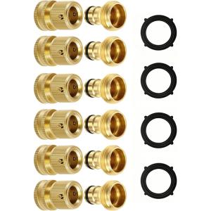 image:imageRainPoint Quick Connect Hose Fittings 34 GHT  Solid Brass Garden Hose Connectors NoLeak Design amp Universal Fit for Instant Connection 2 Sets6