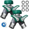image:imageRAINPOINT Garden Hose Splitter 2 Way Heavy Duty 34 Connector Water Hose Bib Y Spigot Splitter with ShutOff Valve 100 Metal Body Full Flow Outdoor Water Faucet Adapter Fittings 1 PackGreen