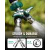 image:imageRAINPOINT Garden Hose Splitter 2 Way Heavy Duty 34 Connector Water Hose Bib Y Spigot Splitter with ShutOff Valve 100 Metal Body Full Flow Outdoor Water Faucet Adapter Fittings 1 PackGreen