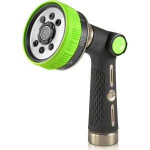 image:imageRAINPOINT Hose Sprayer Nozzle Heavy Duty  8 Spray Patterns Garden Hose Nozzle with Adjustable Flow Control for Watering Plants Washing CarsWashing Pets Thumb Control GreenGreen