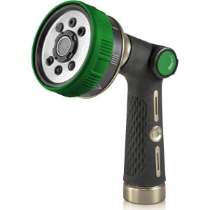 image:imageRAINPOINT Hose Sprayer Nozzle Heavy Duty  8 Spray Patterns Garden Hose Nozzle with Adjustable Flow Control for Watering Plants Washing CarsWashing Pets Thumb Control GreenOlive Green