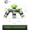 image:imageRAINPOINT 3 Way Hose Splitter 100 Metal Heavy Duty Garden Hose Splitter With 19 Extra Long Handle amp Individual Shut Off 34 Inch GHT Thread Water Hose Connector For Outdoor Spigot Faucet GreenGreen