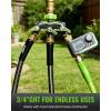 image:imageRAINPOINT 3 Way Hose Splitter 100 Metal Heavy Duty Garden Hose Splitter With 19 Extra Long Handle amp Individual Shut Off 34 Inch GHT Thread Water Hose Connector For Outdoor Spigot Faucet GreenGreen
