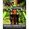 image:imageRAINPOINT 4 Way Garden Hose Splitter 100 Metal Heavy Duty Water Hose Splitter with Individual ShutOff Valves 34 GHT High Flow Outdoor Faucet Splitter 181 Extra Long Handle GreenGreen