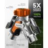 image:imageRAINPOINT Garden Hose Splitter 2 Way All Metal Heavy Duty Water Hose Y Splitter With 205 Extra Long Side Handle amp Shut Off Valves 34 Inch GHT Thread Connector For Outdoor Spigot Faucet BlueOrange