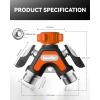 image:imageRAINPOINT Garden Hose Splitter 2 Way All Metal Heavy Duty Water Hose Y Splitter With 205 Extra Long Side Handle amp Shut Off Valves 34 Inch GHT Thread Connector For Outdoor Spigot Faucet BlueOrange