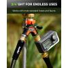 image:imageRAINPOINT Garden Hose Splitter 2 Way All Metal Heavy Duty Water Hose Y Splitter With 205 Extra Long Side Handle amp Shut Off Valves 34 Inch GHT Thread Connector For Outdoor Spigot Faucet BlueOrange
