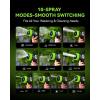 image:imageRAINPOINT FullMetal Garden Hose Nozzle Heavy Duty Water Hose Nozzle Sprayer With 10 Adjustable Patterns amp High FlowThumb Control For Flow Adjustment Ideal For Watering Washing CleaningBlackGreen