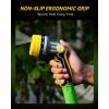 image:imageRAINPOINT FullMetal Garden Hose Nozzle Heavy Duty Water Hose Nozzle Sprayer With 10 Adjustable Patterns amp High FlowThumb Control For Flow Adjustment Ideal For Watering Washing CleaningBlackYellow