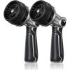 image:imageRAINPOINT FullMetal Garden Hose Nozzle Heavy Duty Water Hose Nozzle Sprayer With 10 Adjustable Patterns amp High FlowThumb Control For Flow Adjustment Ideal For Watering Washing CleaningBlackBlack