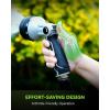 image:imageRAINPOINT FullMetal Garden Hose Nozzle Heavy Duty Water Hose Nozzle Sprayer With 10 Adjustable Patterns amp High FlowThumb Control For Flow Adjustment Ideal For Watering Washing CleaningBlackBlack