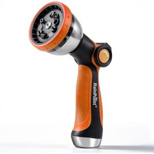 image:imageRAINPOINT Spray Nozzles for Garden Hose  10 Spray Patterns Garden Hose Nozzle with Adjustable Flow Control for Watering Plants Washing CarsWashing Pets Thumb Control GreenOrange