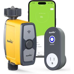 image:imageRAINPOINT WiFi Water Timer Smart Hose Timer for Garden Hose with App amp Voice Control Automatic Irrigation System Based on Weather for Lawn Yard GardenOrange