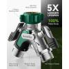 image:imageRAINPOINT Garden Hose Splitter 2 Way All Metal Heavy Duty Water Hose Y Splitter With 205 Extra Long Side Handle amp Shut Off Valves 34 Inch GHT Thread Connector For Spigot Faucet Dark GreenDark Green