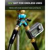 image:imageRAINPOINT Garden Hose Splitter 2 Way All Metal Heavy Duty Water Hose Y Splitter With 205 Extra Long Side Handle amp Shut Off Valves 34 Inch GHT Thread Connector For Spigot Faucet Dark GreenBlue