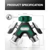 image:imageRAINPOINT Garden Hose Splitter 2 Way All Metal Heavy Duty Water Hose Y Splitter With 205 Extra Long Side Handle amp Shut Off Valves 34 Inch GHT Thread Connector For Spigot Faucet Dark GreenDark Green