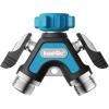image:imageRAINPOINT Garden Hose Splitter 2 Way All Metal Heavy Duty Water Hose Y Splitter With 205 Extra Long Side Handle amp Shut Off Valves 34 Inch GHT Thread Connector For Spigot Faucet Dark GreenBlue