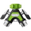 image:imageRAINPOINT Garden Hose Splitter 2 Way All Metal Heavy Duty Water Hose Y Splitter With 205 Extra Long Side Handle amp Shut Off Valves 34 Inch GHT Thread Connector For Spigot Faucet Dark GreenGreen