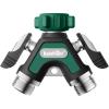 image:imageRAINPOINT Garden Hose Splitter 2 Way All Metal Heavy Duty Water Hose Y Splitter With 205 Extra Long Side Handle amp Shut Off Valves 34 Inch GHT Thread Connector For Spigot Faucet Dark GreenDark Green