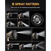 image:imageRAINPOINT Garden Hose Nozzle 9 Spray Patterns Hose Sprayer Nozzle Heavy Duty Metal Water Hose Nozzle Adjustable Hand Sprayer Watering Plants and Lawn Pet Showering Nozzle GrayGray