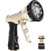 image:imageRAINPOINT Garden Hose Nozzle 9 Spray Patterns Hose Sprayer Nozzle Heavy Duty Metal Water Hose Nozzle Adjustable Hand Sprayer Watering Plants and Lawn Pet Showering Nozzle GrayGray