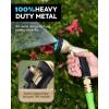 image:imageRAINPOINT Garden Hose Nozzle 9 Spray Patterns Hose Sprayer Nozzle Heavy Duty Metal Water Hose Nozzle Adjustable Hand Sprayer Watering Plants and Lawn Pet Showering Nozzle GrayBlue
