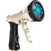 image:imageRAINPOINT Garden Hose Nozzle 9 Spray Patterns Hose Sprayer Nozzle Heavy Duty Metal Water Hose Nozzle Adjustable Hand Sprayer Watering Plants and Lawn Pet Showering Nozzle GrayBlue