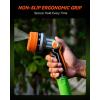image:imageRAINPOINT FullMetal Garden Hose Nozzle Heavy Duty Water Hose Nozzle Sprayer With 10 Adjustable Patterns amp High FlowThumb Control For Flow Adjustment Ideal For Watering WashingOrange2PCS