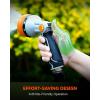 image:imageRAINPOINT FullMetal Garden Hose Nozzle Heavy Duty Water Hose Nozzle Sprayer With 10 Adjustable Patterns amp High FlowThumb Control For Flow Adjustment Ideal For Watering WashingOrange2PCS