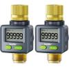 image:imageRAINPOINT Water Flow Meter with Brass Inlet amp Outlet 180 ScreenFlip Water Meter Measure GallonLiter Consumption for RV Filling Garden Watering Sprinkler and Hoze Nozzle Pack of 2Gray