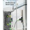 image:imageRAINPOINT Water Flow Meter with Brass Inlet amp Outlet 180 ScreenFlip Water Meter Measure GallonLiter Consumption for RV Filling Garden Watering Sprinkler and Hoze Nozzle Pack of 2Gray
