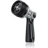 image:imageRAINPOINT FullMetal Garden Hose Nozzle Heavy Duty Water Hose Nozzle Sprayer With 10 Adjustable Patterns amp High FlowThumb Control For Flow Adjustment Ideal For Watering Washing CleaningBlue2PCSBlack