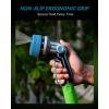 image:imageRAINPOINT FullMetal Garden Hose Nozzle Heavy Duty Water Hose Nozzle Sprayer With 10 Adjustable Patterns amp High FlowThumb Control For Flow Adjustment Ideal For Watering Washing CleaningBlue2PCSBlue