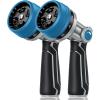 image:imageRAINPOINT FullMetal Garden Hose Nozzle Heavy Duty Water Hose Nozzle Sprayer With 10 Adjustable Patterns amp High FlowThumb Control For Flow Adjustment Ideal For Watering Washing CleaningBlue2PCSBlue