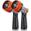 image:imageRAINPOINT FullMetal Garden Hose Nozzle Heavy Duty Water Hose Nozzle Sprayer With 10 Adjustable Patterns amp High FlowThumb Control For Flow Adjustment Ideal For Watering Washing CleaningBlue2PCSOrange