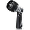 image:imageRAINPOINT FullMetal Garden Hose Nozzle Heavy Duty Water Hose Nozzle Sprayer With 10 Adjustable Patterns amp High FlowThumb Control For Flow Adjustment Ideal For Watering Washing CleaningBlue2PCSBlack